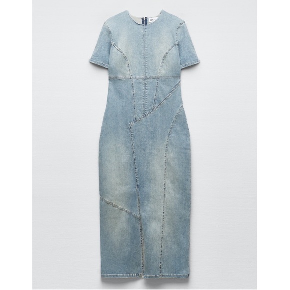 Zara TRF DENIM MIDI DRESS - Picture 3 of 14